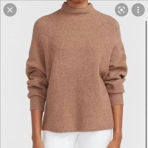 Ribbed Mock Neck Dolman Sleeve Sweater